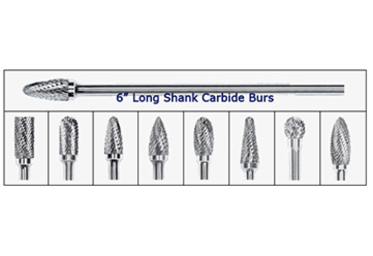 6″ Long Shank Carbide Burs