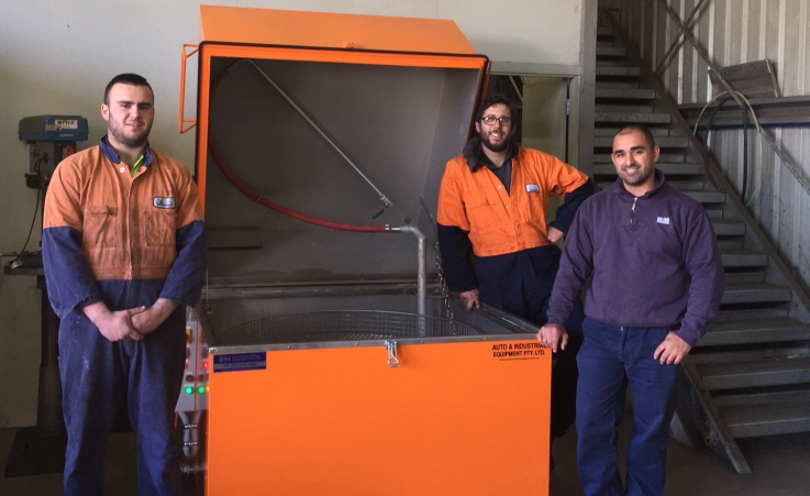 Nu Tek Mechanical, Rossmore NSW taking delivery of their new Stainless Steel Parts Washer