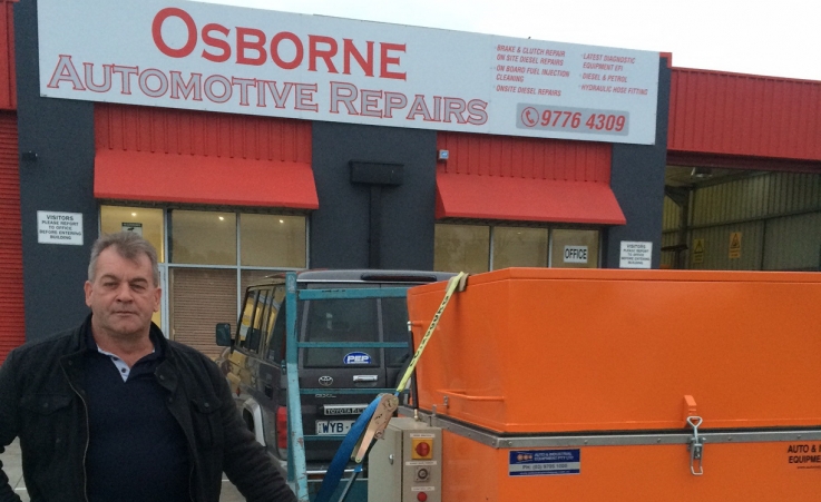 Osborne Automotive Repairs in Carrum Downs Enjoying New Stainless Steel Parts Washer